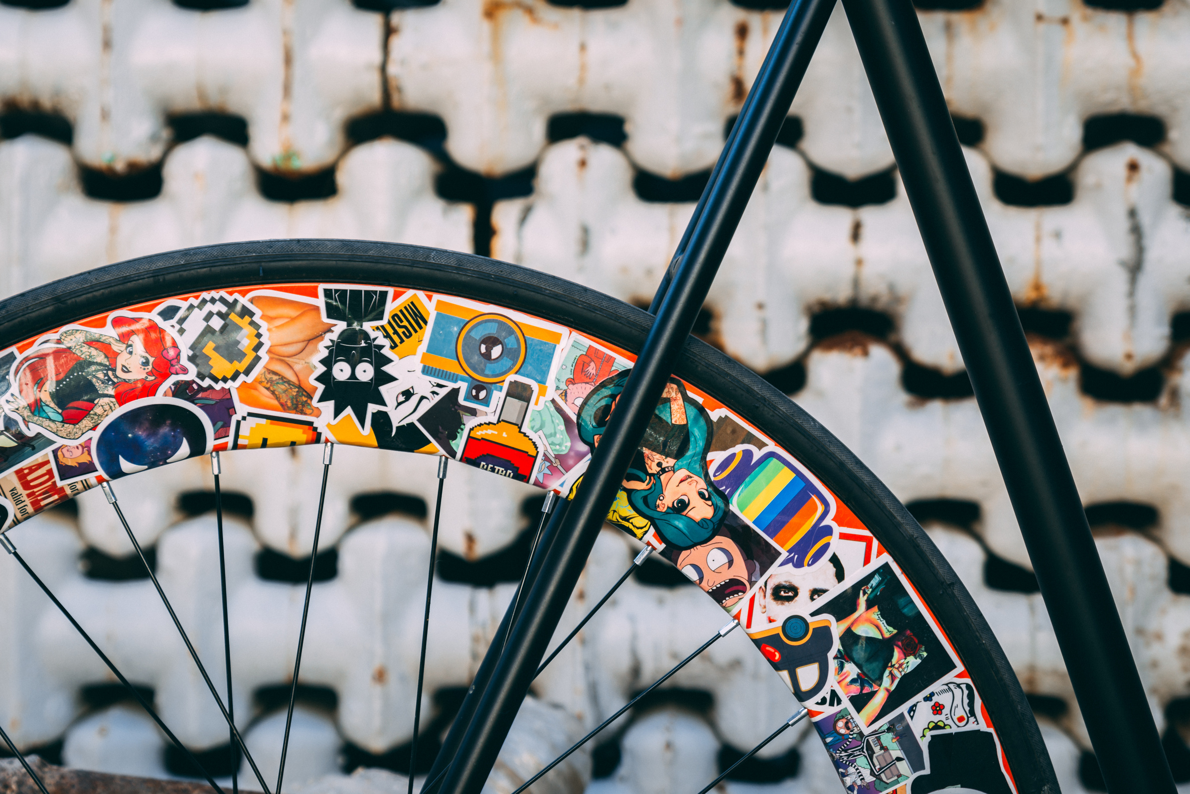 Close Up Photography of Bicycle Near Wall